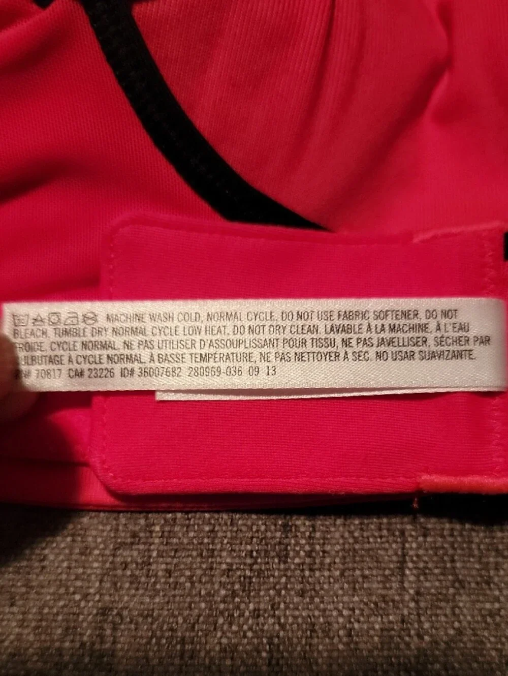 Victoria's Secret VSX Angel Underwire Sports Bra 32D Neon Red W/ Black Trim 2013